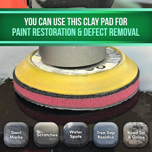 وسادة بار طين من باكس، وسادة طين متوسطة الجودة للتفصيل التلقائي، قرص طين سطحي ممتاز قطعة واحدة، وسادة شريط طين صناعي مداري مقاس 6 بوصات ووسادة طين تلميع للتفصيل التلقائي in Kuwait