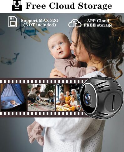 BZZCAM واي فاي كاميرا خفية كاميرا تجسس ذكية كاميرا مراقبة منزلية داخلية 1080 بكسل مراقبة الطفل كاميرا الحيوانات الأليفة 2.4 جيجا هرتز كاميرا مراقبة مع تطبيق الهاتف عرض مباشر كشف الحركة تخزين سحابي مجاني in Kuwait