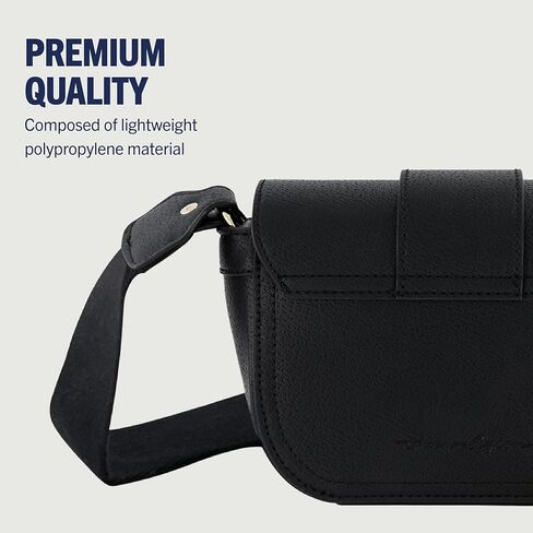 True Religion Women's Crossbody Bag, Mini Flap Adjustable Shoulder Handbag with Horseshoe Logo and Dark Hardware, Brown in Kuwait