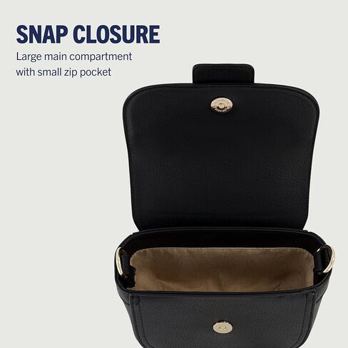 True Religion Women's Crossbody Bag, Mini Flap Adjustable Shoulder Handbag with Horseshoe Logo and Dark Hardware, Brown in Kuwait