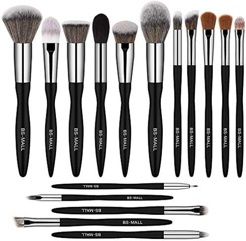 BS-MALL Makeup Brush Set 16 pcs Makeup Brushes Premium Synthetic Bristles Powder Foundation Blush Contour Concealers Lip Eyeshadow Brushes Kit in Kuwait