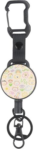 DELSWIN Badge Holder Retractable Clip - Double Sided Pattern Retractable Keychain, Cute Badge Reels for RN Nurse Teacher Student Office Women [Be Kind] in Saudi Arabia