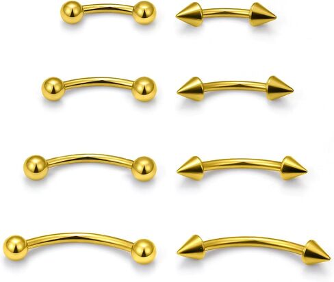 Eyebrow Piercing Jewelry Surgical Steel Curved Barbell Tiny Eyebrow Ring Vertical Labret Lip Jewelry Ear Rook Navel Small Belly Button Ring for Women Men 20g 16g 6mm/8mm/10mm/12mm in Saudi Arabia