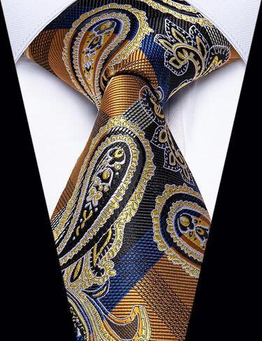 Silk Paisley Floral Tie and Pocket Squard Cufflinks with Lapel Pin Sets for Men 5PC Wedding Party in Saudi Arabia