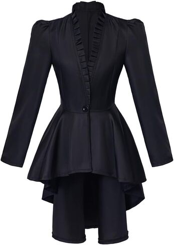 CosplayDiy Womens Steampunk Jacket Gothic Victorian Coat Long Sleeve Medieval Vintage Gothic Tailcoat in Saudi Arabia