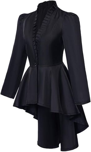 CosplayDiy Womens Steampunk Jacket Gothic Victorian Coat Long Sleeve Medieval Vintage Gothic Tailcoat in Saudi Arabia