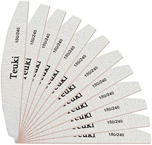 12pcs Nail File, Teuki Nail Files 100 150 Grit for Poly Nail Extension Gel and Acrylic Nails Emery Boards Doubled Sides Washable Nail File Manicure Tools in Saudi Arabia