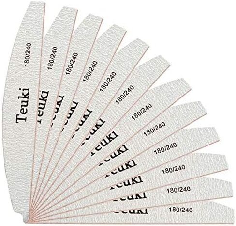 12pcs Nail File, Teuki Nail Files 100 150 Grit for Poly Nail Extension Gel and Acrylic Nails Emery Boards Doubled Sides Washable Nail File Manicure Tools in Saudi Arabia