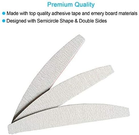 12pcs Nail File, Teuki Nail Files 100 150 Grit for Poly Nail Extension Gel and Acrylic Nails Emery Boards Doubled Sides Washable Nail File Manicure Tools in Saudi Arabia