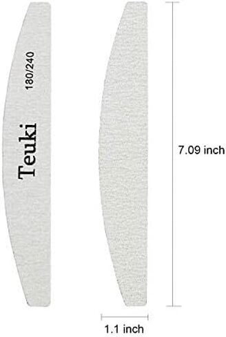 12pcs Nail File, Teuki Nail Files 100 150 Grit for Poly Nail Extension Gel and Acrylic Nails Emery Boards Doubled Sides Washable Nail File Manicure Tools in Saudi Arabia