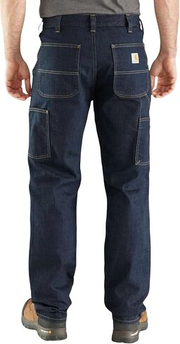 بنطلون جينز رجالي Carhartt Rugged Flex مريح ومزدوج من الأمام، Tahoe، 44 x 32 in Saudi Arabia