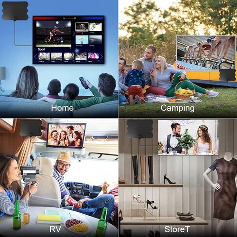 هوائي تلفزيون رقمي مطور 2023 - هوائي تلفزيون رقمي داخلي عالي الدقة بنطاق 380+ ميل مع مضخم اشارة، هوائي رقمي HD يدعم التلفزيون الذكي بدقة 4K 1080P وجميع التلفزيونات القديمة، كيبل محوري 16 قدم in Kuwait