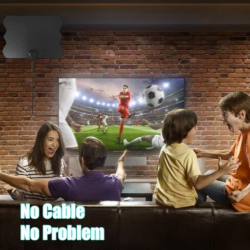 هوائي تلفزيون رقمي مطور 2023 - هوائي تلفزيون رقمي داخلي عالي الدقة بنطاق 380+ ميل مع مضخم اشارة، هوائي رقمي HD يدعم التلفزيون الذكي بدقة 4K 1080P وجميع التلفزيونات القديمة، كيبل محوري 16 قدم in Kuwait