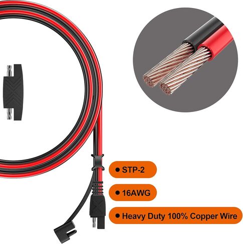 POWISER 3Feet SAE to SAE Extension Cable Quick Disconnect Connector 16AWG,for Automotive, Solar Panel Panel SAE Plug (3FT(16AWG)) in Saudi Arabia