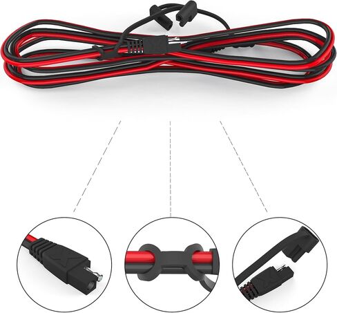 POWISER 3Feet SAE to SAE Extension Cable Quick Disconnect Connector 16AWG,for Automotive, Solar Panel Panel SAE Plug (3FT(16AWG)) in Saudi Arabia
