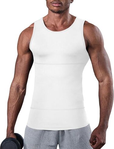 Compression Shirt Men Slimming Undershirt Body Shaper Vest, Gynecomastia Compression Tank Top, Shapewear Tummy Control in Kuwait