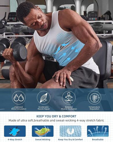 Compression Shirt Men Slimming Undershirt Body Shaper Vest, Gynecomastia Compression Tank Top, Shapewear Tummy Control in Kuwait