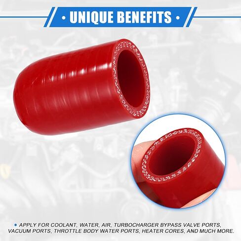 Reinforced Silicone Coolant Cap Kit, 6mm 0.24" ID Turbo Bypass Valve Cap Universal for Car Vacuum Throttle Body Water Port Fix Leak High Temperature Resistant Silicone Red in Saudi Arabia