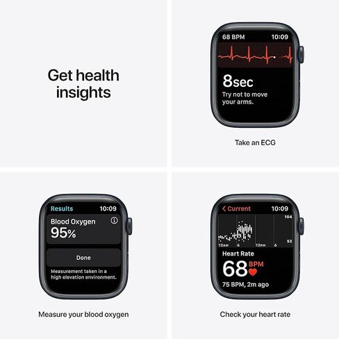 Apple Watch Series 7 (نظام تحديد المواقع + شبكة خلوية، 45 ملم) - هيكل من الألومنيوم باللون الأخضر مع سوار رياضي من نوع Clover (إصدار Premium متجدد) in Kuwait