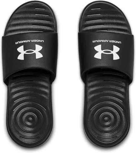 Under Armour Men's Ansa Fixed Strap Slide Sandal, (008) Black/Colorado Sage/Green Screen, 13 in Saudi Arabia