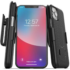 Encased DuraClip Series Designed for iPhone 12 Mini Belt Clip Case Slim Cover with Holster - Black