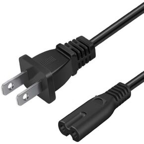6Ft 2-Prong AC Power Cable Cord for Samsung 24" 32" 40" 43" 48" 49" 50" 55" 60" 65" 75" Inch LCD HD Smart 4K Curved TV UN55RU8000FXZA UN65RU7100FXZA UN43NU6900FXZA Replacement Charging Cord