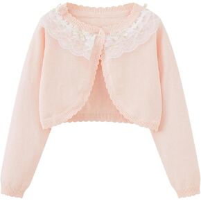 Winmany Baby Girl and Toddler Long Sleeve Cardigan Kids Knitted Lace Shrug Cardigan Sweater 1-8 Years
