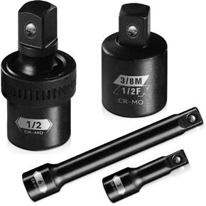 Upenjok 3PCS 1/2-Inch Drive Impact Extension Bar Set，3,5,10-inch | Premium Cr-V Steel with Black Phosphate Finish