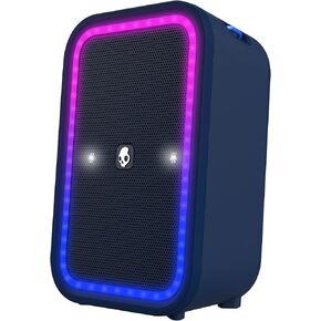 Skullcandy Bluetooth Boombox Speaker – Water-Resistant Wireless Portable Speaker, with LED Lightshow Mode, Multi-Link, & USB-C & USB-A Output Charging (Stomp)