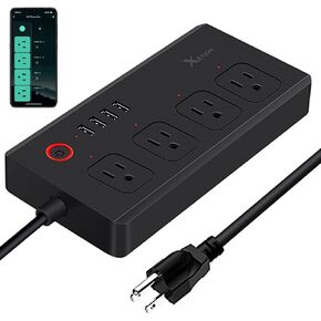 Smart Power Strip, WiFi Surge Protector Compatible with Alexa & Google Home, Smart Plug with 4 USB Ports & 4 AC Outlets, Voice and Remote Control & Timer Schedule, 5ft Extension Cord in Kuwait