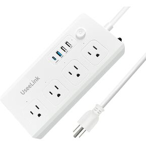 Smart Power Strip, WiFi Surge Protector Compatible with Alexa & Google Home, Smart Plug with 4 USB Ports & 4 AC Outlets, Voice and Remote Control & Timer Schedule, 5ft Extension Cord
