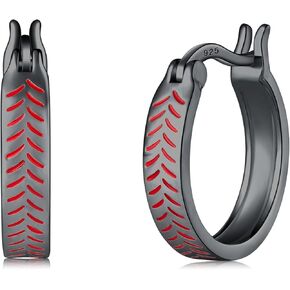 Baseball Earrings 925 Sterling Silver Sport Lover Jewelry Hoop Earring Baseball Earrings Gifts For Women Girls in Kuwait