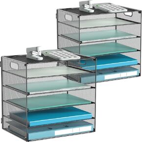 منظم ورق لدرج الرسائل مكون من 6 طبقات مع مقبض، منظم ورق لملفات المكتب الشبكي العقلي للمكتب والمنزل والمدرسة، أسود، عبوة واحدة in Kuwait