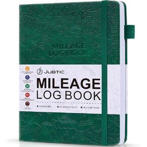 JUBTIC Auto Mileage Log Book for Taxes,Vehicle Maintenance Log Book, Miles Log Book for Car with Odometer,Expense,Gas Consumption & Lubrication,Repairs and Accessories,1674 Entries,A5 Size(Black)