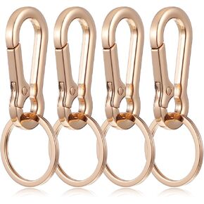 4Pack Metal Keyring, Key Ring Chain Clip Keychains Heavy Duty Carabiner with Keyring Clips for Car Key