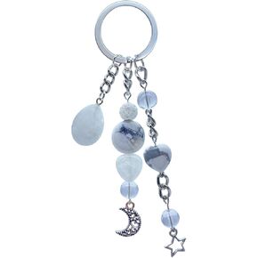 Cute Crystal Keychains Boho Key Rings for Car Keys Kawaii Bag Accessories Charms Bling Healing Teardrop Keyring Handmade