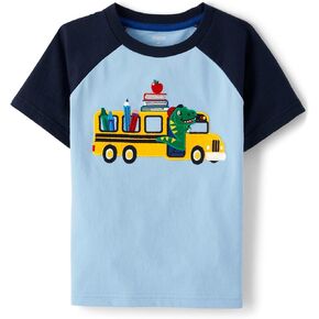 Gymboree,and Toddler Embroidered Graphic Short Sleeve T-Shirts,Apple Worm,6