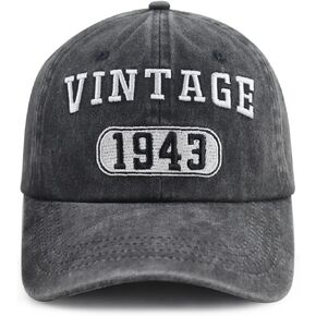 Vintage 1940 1941 1942 1943 1944 1945 1946 1947 1948 1949 Hat for Men Women, Funny Adjustable Cotton Birthday Baseball Cap