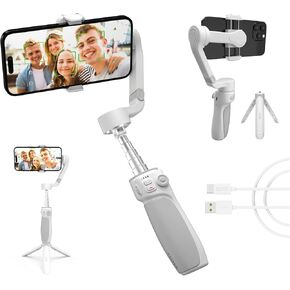 ZHIYUN Smooth Q4 Combo Gimbal Stabilizer, 3-Axis Smartphone Phone Gimbal, Built-in Extension Rod, Foldable and Portable, Android and iPhone Gimbal, Vlogging Stabilizer, TikTok YouTube Video