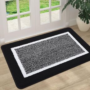 Colorxy Indoor Door Mat, Non-Slip Absorbent Resist Dirt Entrance Mat, Sturdy Low-Profile Inside Floor Mats, Washable Front Entry Doormats for Entryway, 30''x17'', Brown