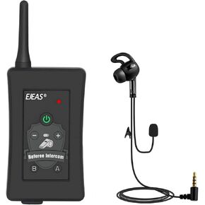 EJEAS FBIM Professional Football Referee Bluetooth Intercom Headset Communication System, 4.5KM 4 Person Online Intercom, 850mAh Battery, CVC Noise Reduction, IP65 Waterproof, with Armbag 2 Packs