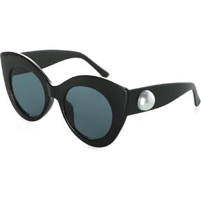 YOGFIT Cat Eye Sunglasses for Women Men with Pearl Decoration Vintage Cute Fashion Sunglasses UV Protection