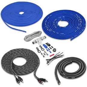 Belva BPK8 8 Gauge Premium (CCA) Copper Clad Aluminum Amplifier Power Wiring Kit with Speaker Wire for Amplifiers up to 600 Watts - Red