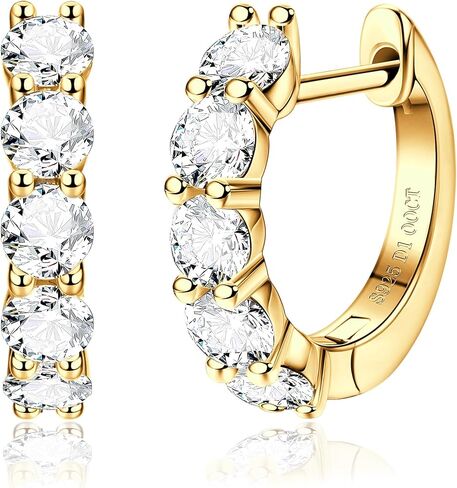 Blahanna Moissanite Hoop Earrings,2.0ct D Color Brilliant Round Cut Lab Created Diamond Earrings 18K White Gold Sterling Silver Huggie Earring for Women Men Wedding Earrings in Saudi Arabia