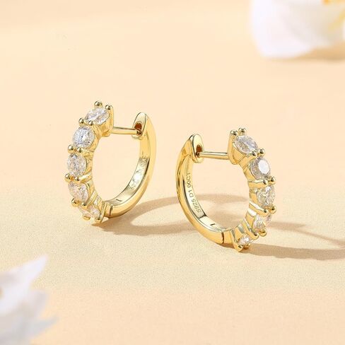 Blahanna Moissanite Hoop Earrings,2.0ct D Color Brilliant Round Cut Lab Created Diamond Earrings 18K White Gold Sterling Silver Huggie Earring for Women Men Wedding Earrings in Saudi Arabia