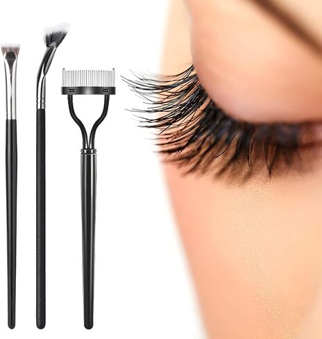 2PCS Mascara Fan Brush, INENK Lash Wand Brush Fan for Natural Lifted Effects and Enhance Lower Lashes, Synthetic Fibre Smooth Application No Smearing Clumping, Easy to Use Mascara on Lash Line in Saudi Arabia