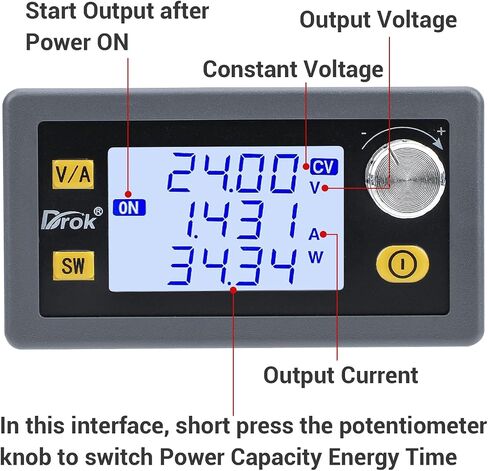 DC Buck Boost Converter, Drok 5V-30V Step Up Down to 0.6-30V Digital Control Power Supply, 6V 12V 24V Voltage Regulator, LCD Digital Display Buck Boost Module Voltage Transformer for Golf Cart in Kuwait