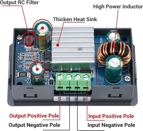 DC Buck Boost Converter, Drok 5V-30V Step Up Down to 0.6-30V Digital Control Power Supply, 6V 12V 24V Voltage Regulator, LCD Digital Display Buck Boost Module Voltage Transformer for Golf Cart in Kuwait