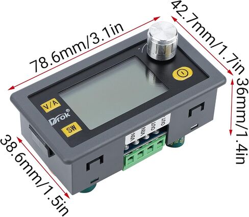 DC Buck Boost Converter, Drok 5V-30V Step Up Down to 0.6-30V Digital Control Power Supply, 6V 12V 24V Voltage Regulator, LCD Digital Display Buck Boost Module Voltage Transformer for Golf Cart in Kuwait