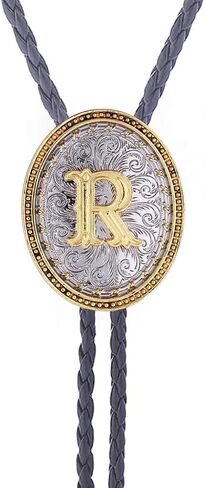GelConnie Western Ties for Men Gold Bolo Tie Initial Letter A to Z Native American Bola Ties Cowboy Accessories for Men Women in Saudi Arabia